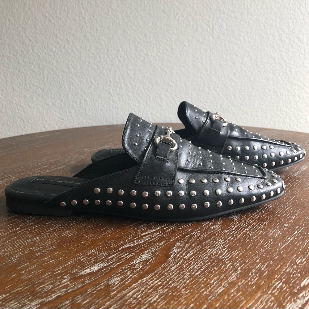 Steven by Steve Madden Black Studded Slip on Mule
